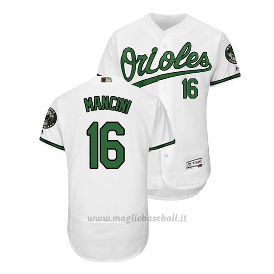 Maglia Baseball Uomo Baltimore Orioles Trey Mancini Throwback Earth Day Bianco